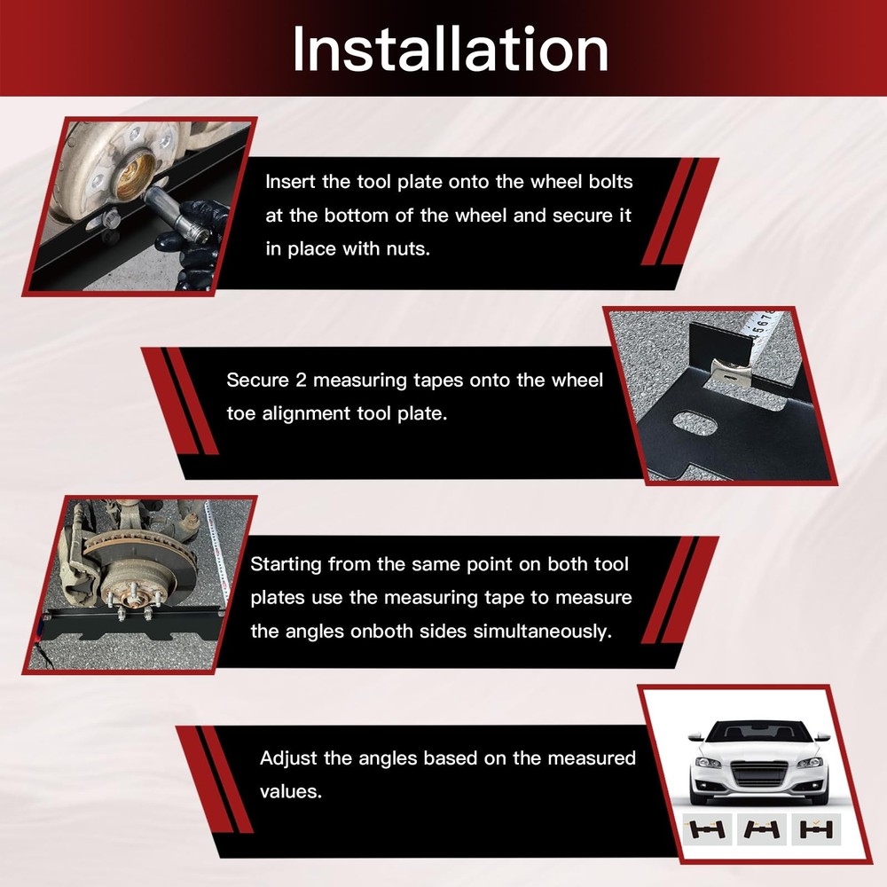 LCGP Wheel Alignment Tool Plates 2 Pack Toe with 2 Black