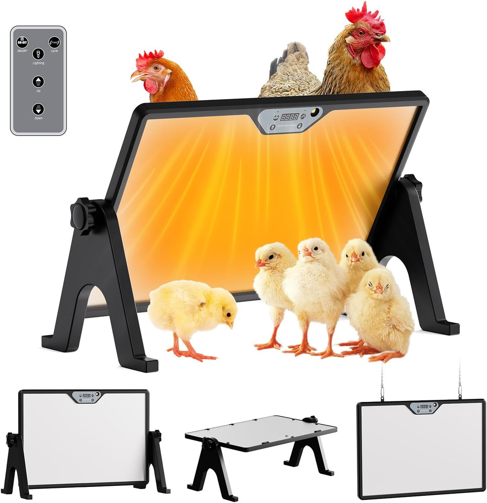 Brooder Plate for Chicks with Temp Control and Display,Dual-Sided Chicken Coop H