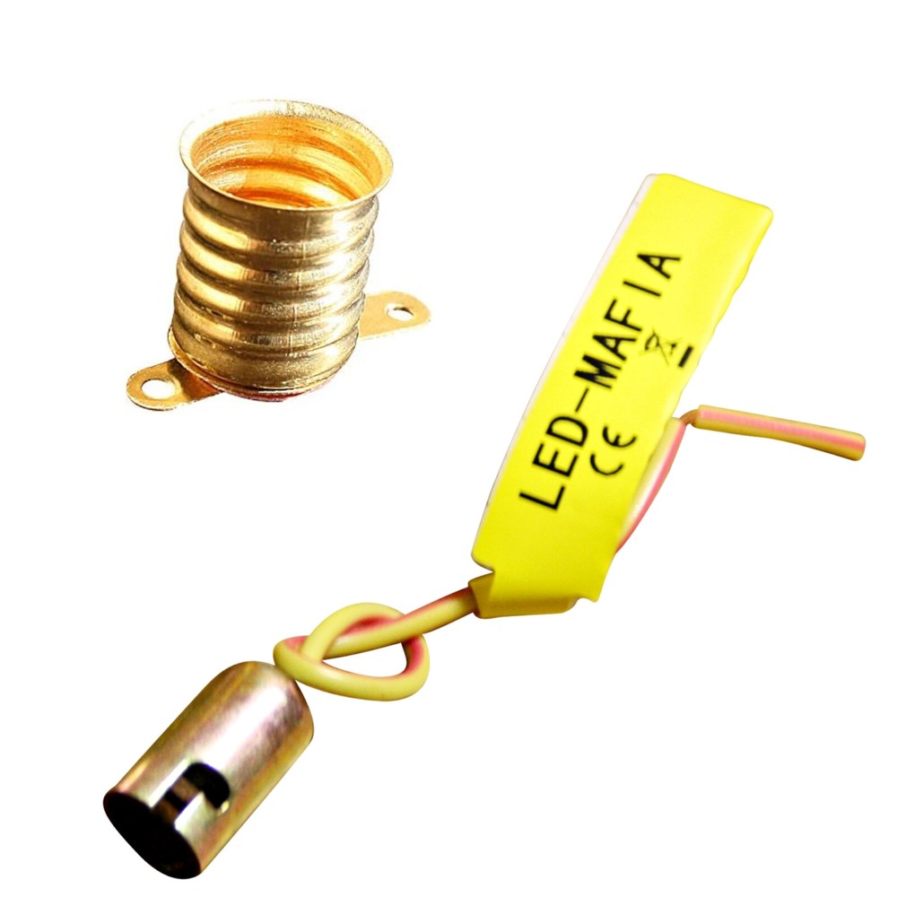 1x E10 E 10 Ba9s BA 9s Lamp Socket LED Solder Tabs Mini Lamp