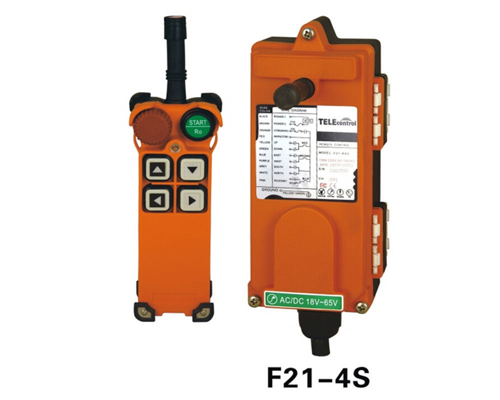 Transmitter+Receiver Hoist Crane Industrial Wireless Remote Control 4 Button