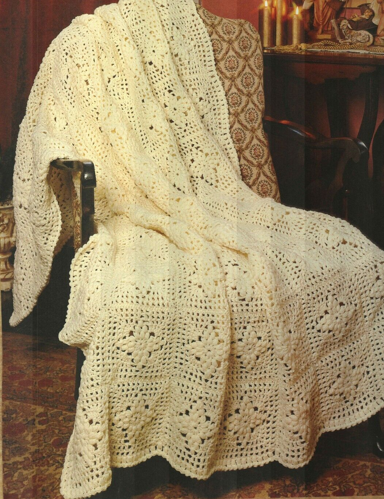 FROSTY WINDOWS AFGHAN HOME DECOR CROCHET PATTERN INSTRUCTIONS