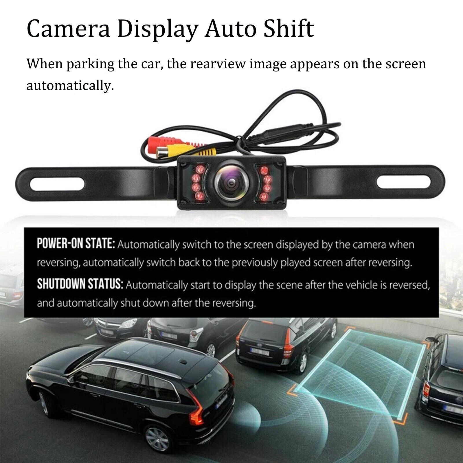 5" Monitor Backup Camera Car Rear View Wireless HD Parking System Night Vision