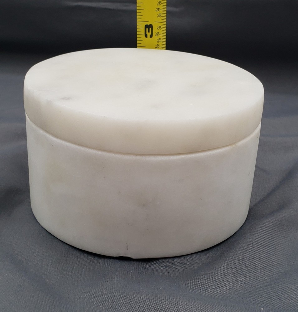 Pottery Barn White Marble Divided Salt Cellar