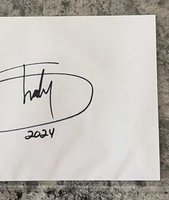 Eminem Signed Autographed White Index Note card with “Slim Shady 2024” Signed