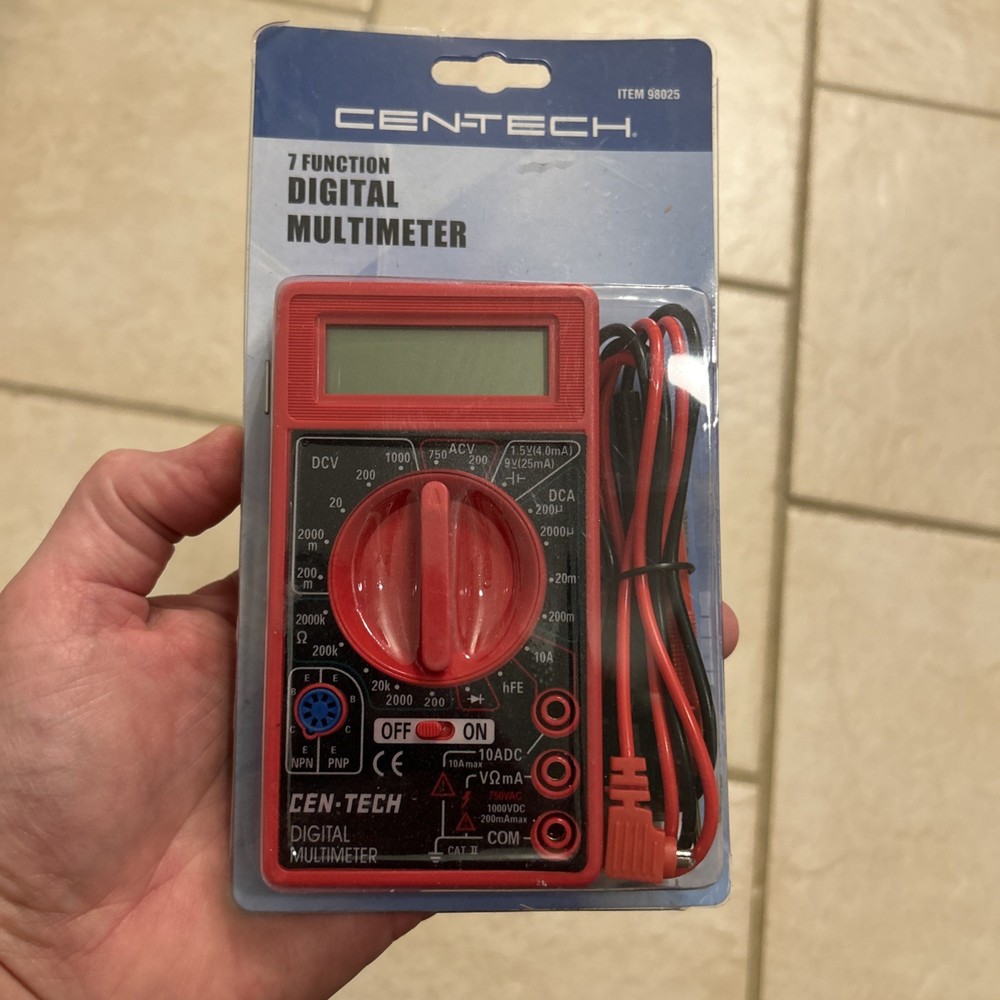 Cen-Tech 98025 7 Function Digital Multi Meter Electronic Volt Tester Electronic