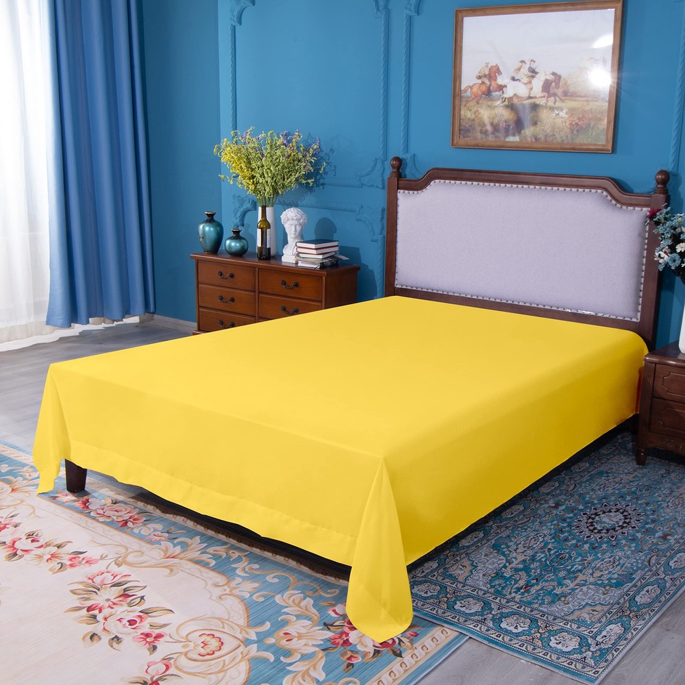 NTBAY Queen Flat Sheet Only - Brushed Microfiber, Soft, Wrinkle-Free