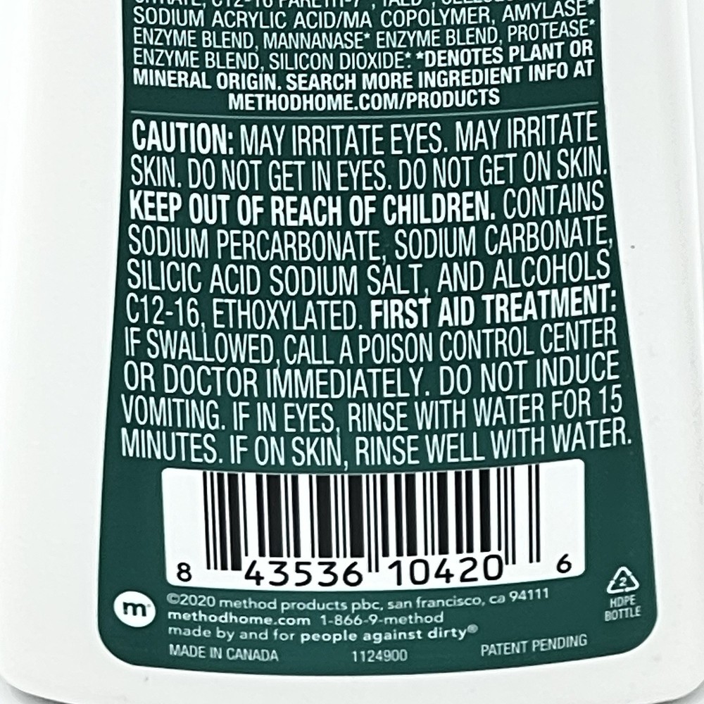 Method Laundry Booster Extend 2 Bottles for Clean Soft Sheets & Linens NEW