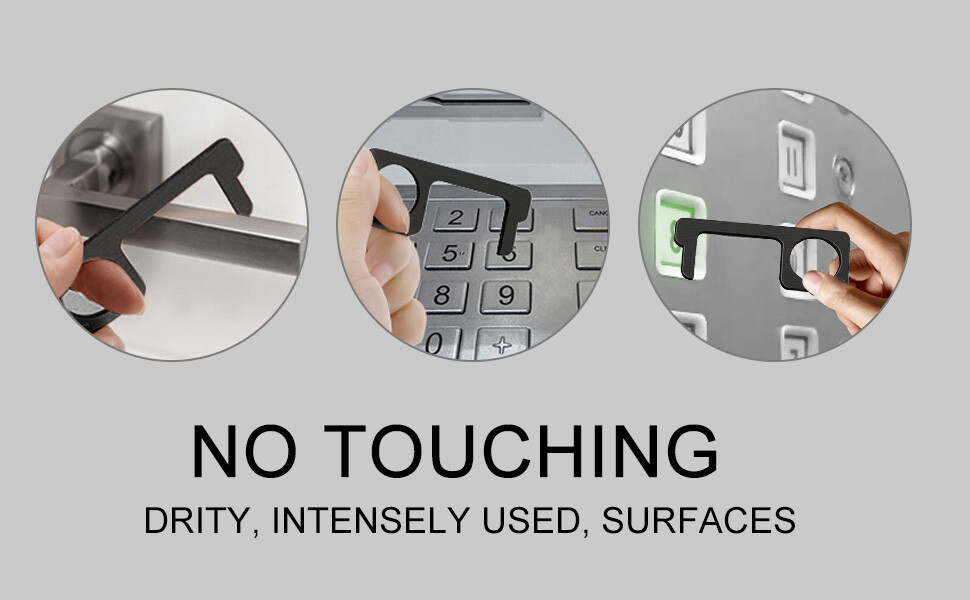 No Touch Door Opener Tool Handheld EDC Germ Key Tool Keychain (1 pack = 2 tools)