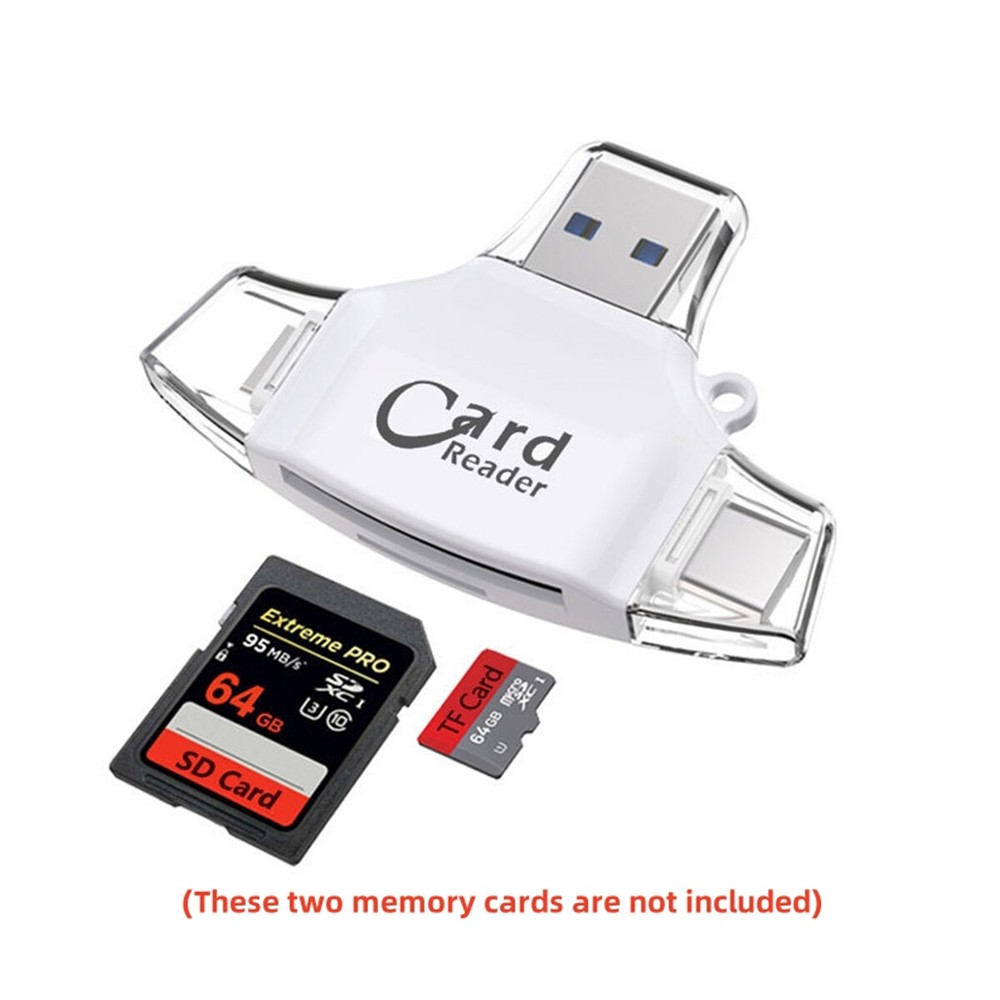 4-in-1 SD/TF Card Reader Micro SD USB 2.0 OTG Adapter For iPhone 13 Pro Max Mini