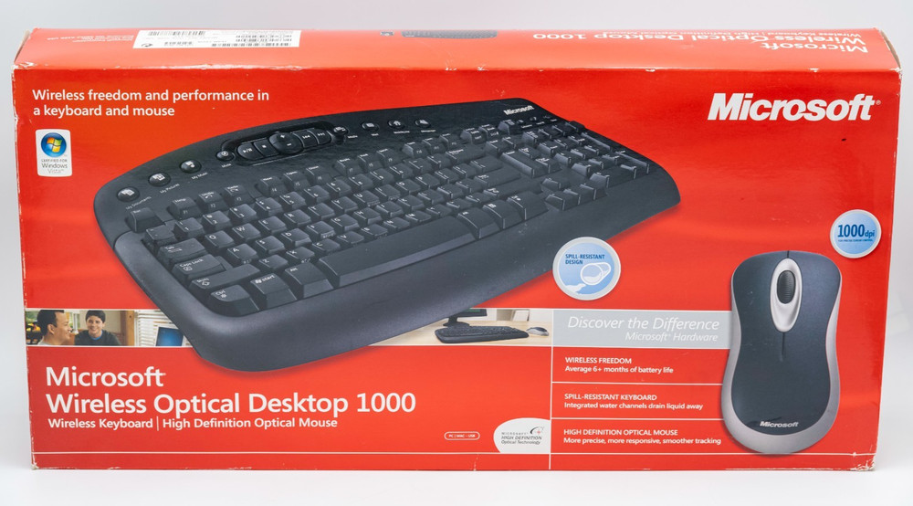 Microsoft Wireless Optical Desktop 1000 Keyboard & Mouse - OPEN BOX