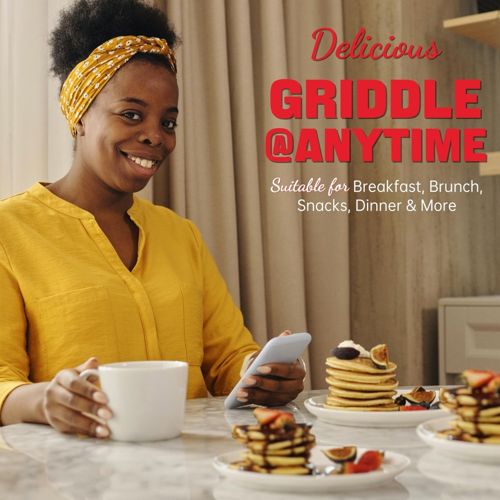 Double Mini Pancakes Maker Machine, Arepa Maker, Electric Pancake Maker Gridd...
