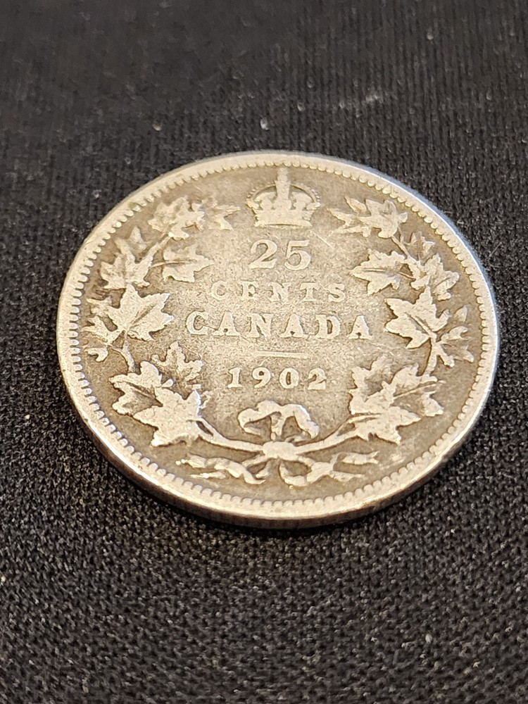 1902 Canada 25 Cents Silver Coin