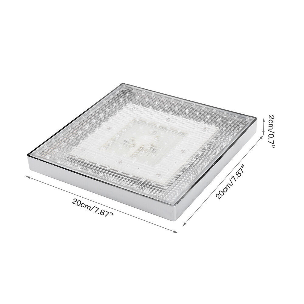 8 inch Rain Shower Head High Flow Rainfall Square 7 Colors Automatic Changing