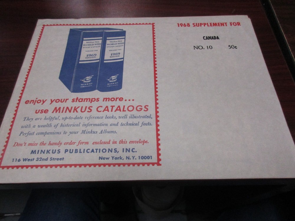 "MINKUS"  1968  SUPPLEMENT CANADA  W/FREE SHP.