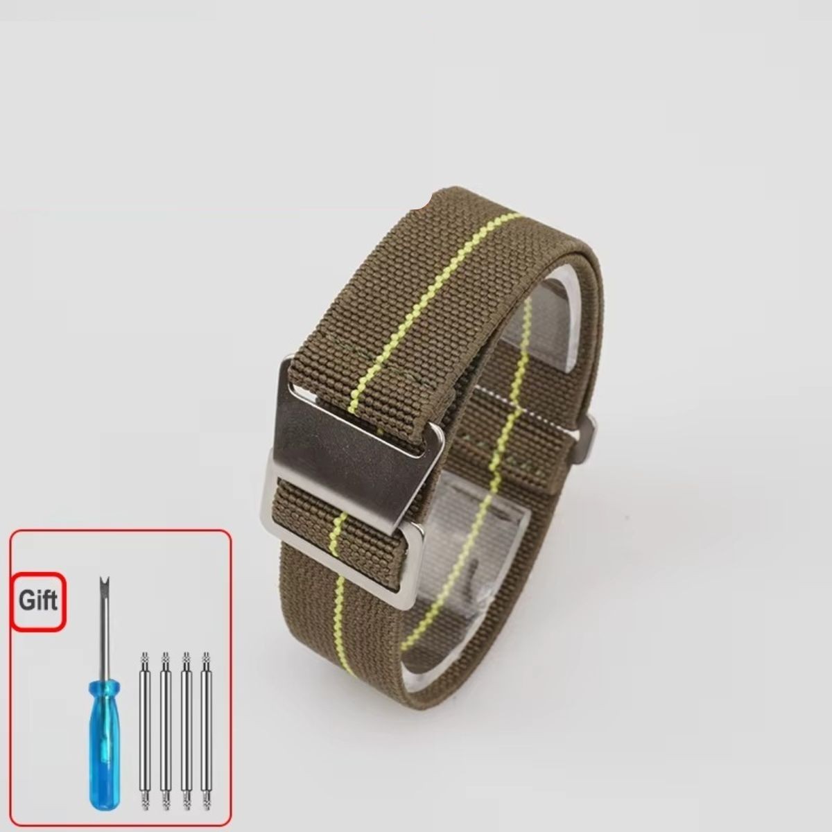 60s French Troops Parachute Bag Elastic Watch Strap 18 20mm 22mm Nylon Watchband