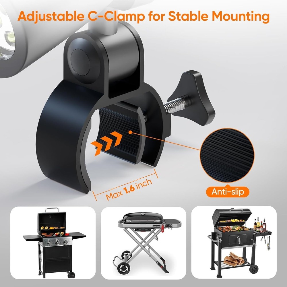 Adjustable LED Grill Light with 10 Bright Bulbs - Essential for Nighttime BBQs