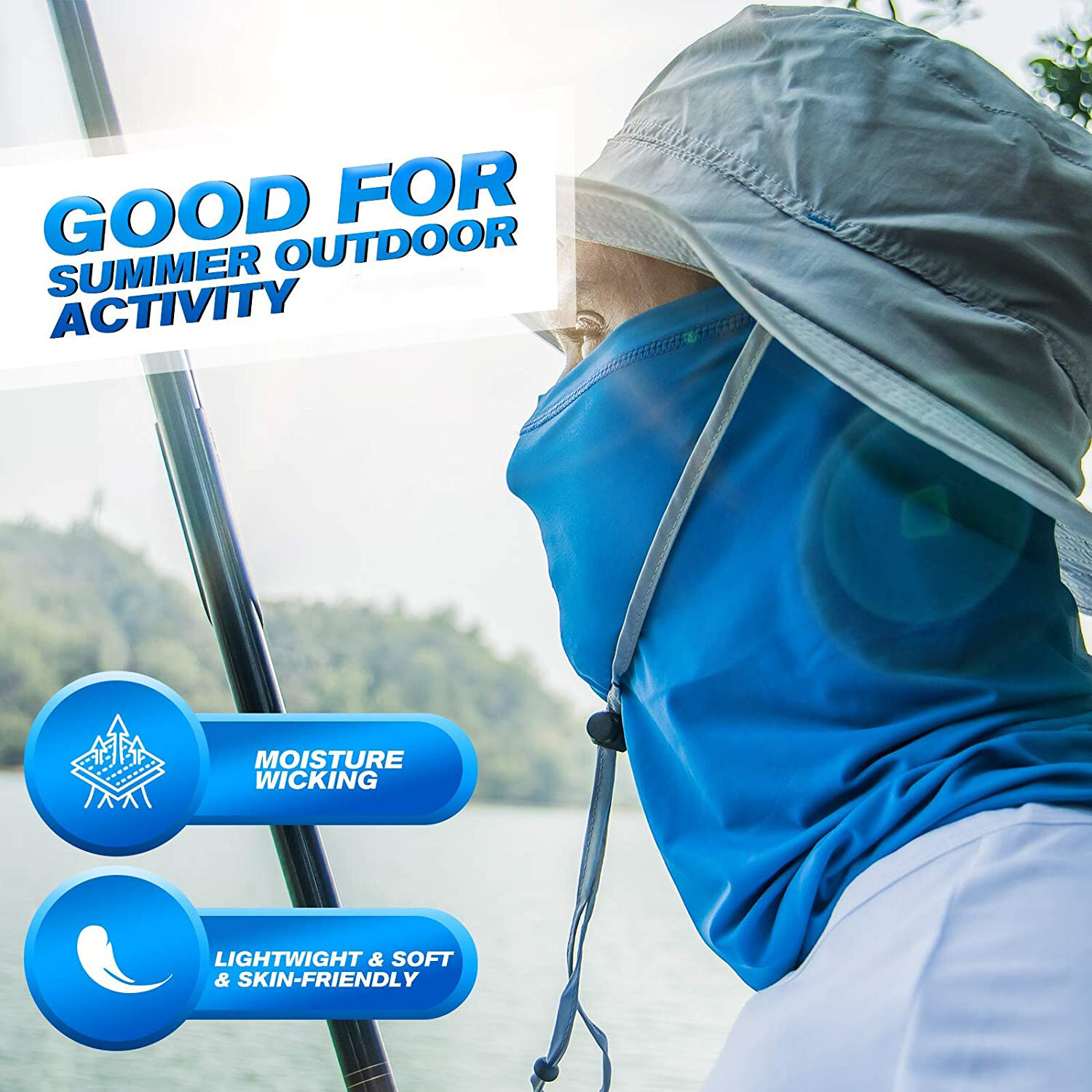 UV Protection Cooling Neck Gaiter Face Mask Scarf Windproof Neck Bandana Cover