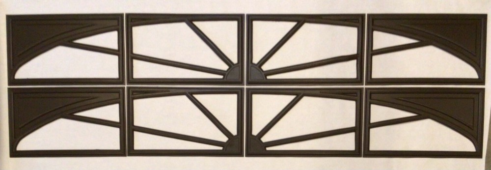 8 Amarr Sunray Replacement Inserts for Amarr Short Panel Garage Doors Dark Brown