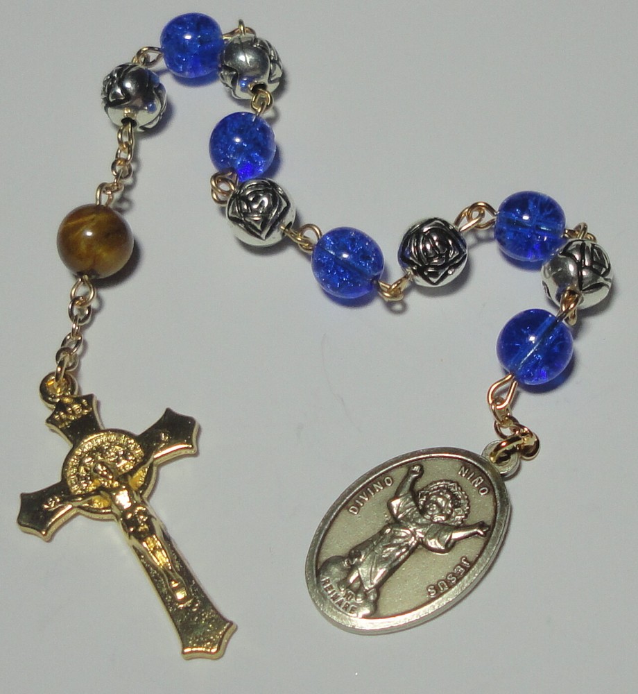 Divino Nino Child Jesus Single Decade Rosary "Yo Reinare" w St Benedict Crucifix
