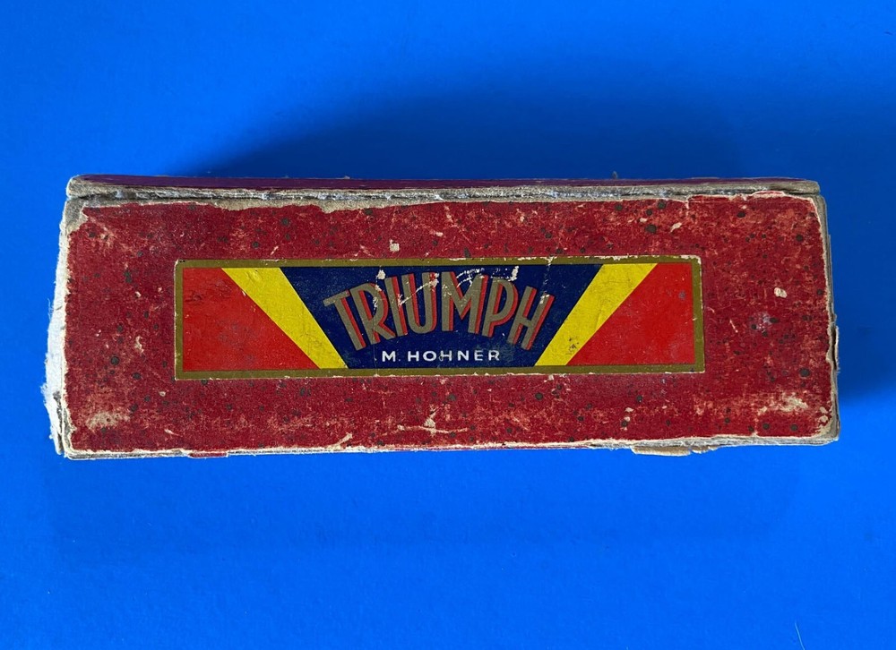 Vintage TRIUMPH M. Hohner Double Sided Harmonica In Case - German Made