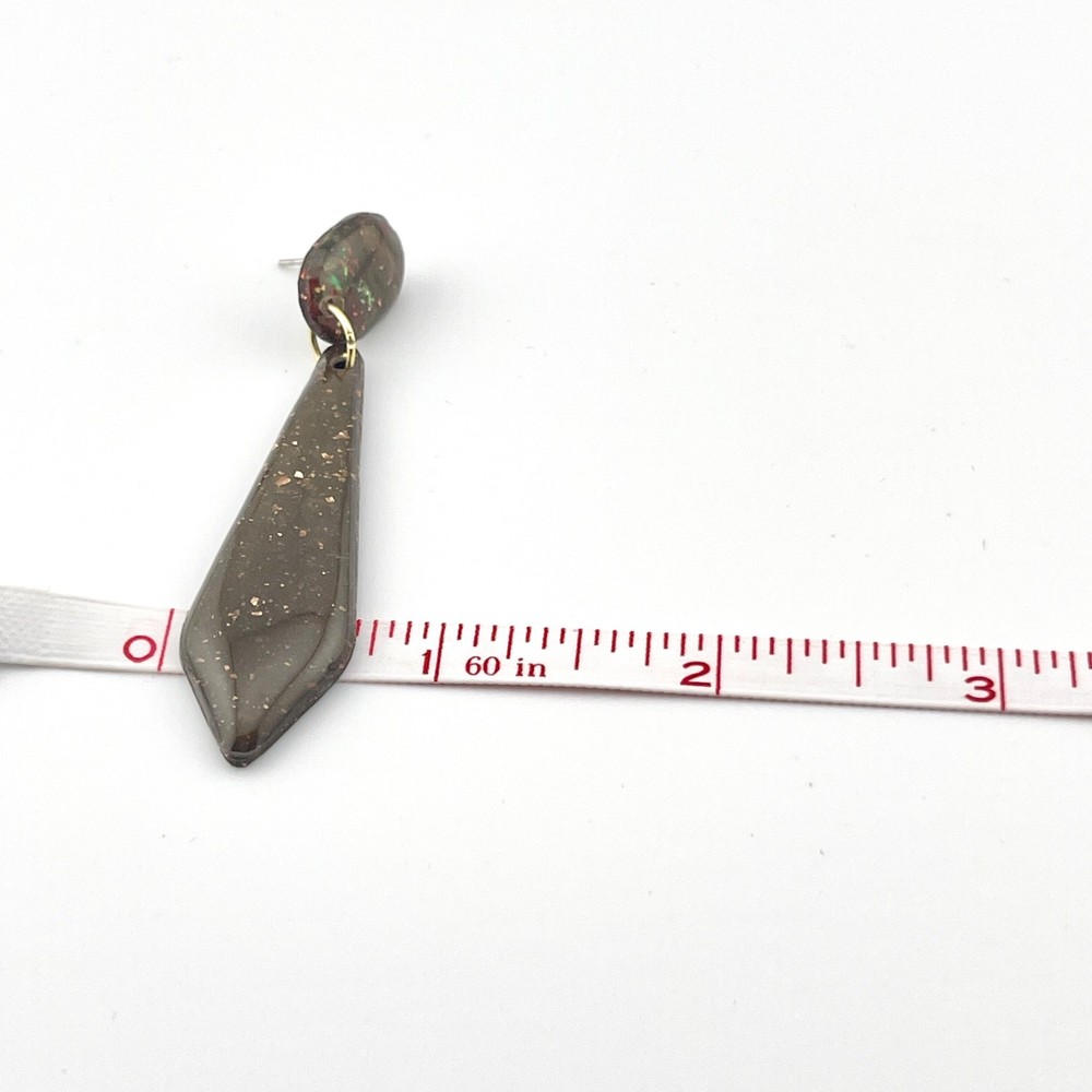 Earring: 2.5in Handmade Multicolor Polymer Clay Stud Dangles