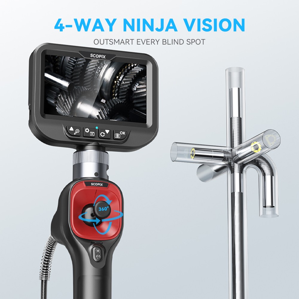 A++ 4-Way 720° Articulating Borescope Industrial Endoscope Inspection Camera