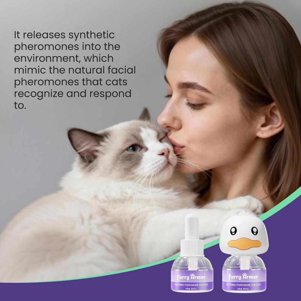 Cat Calming Pheromone Diffuser Starter Kit for Multi-Cat Plug-in + 2 Refills