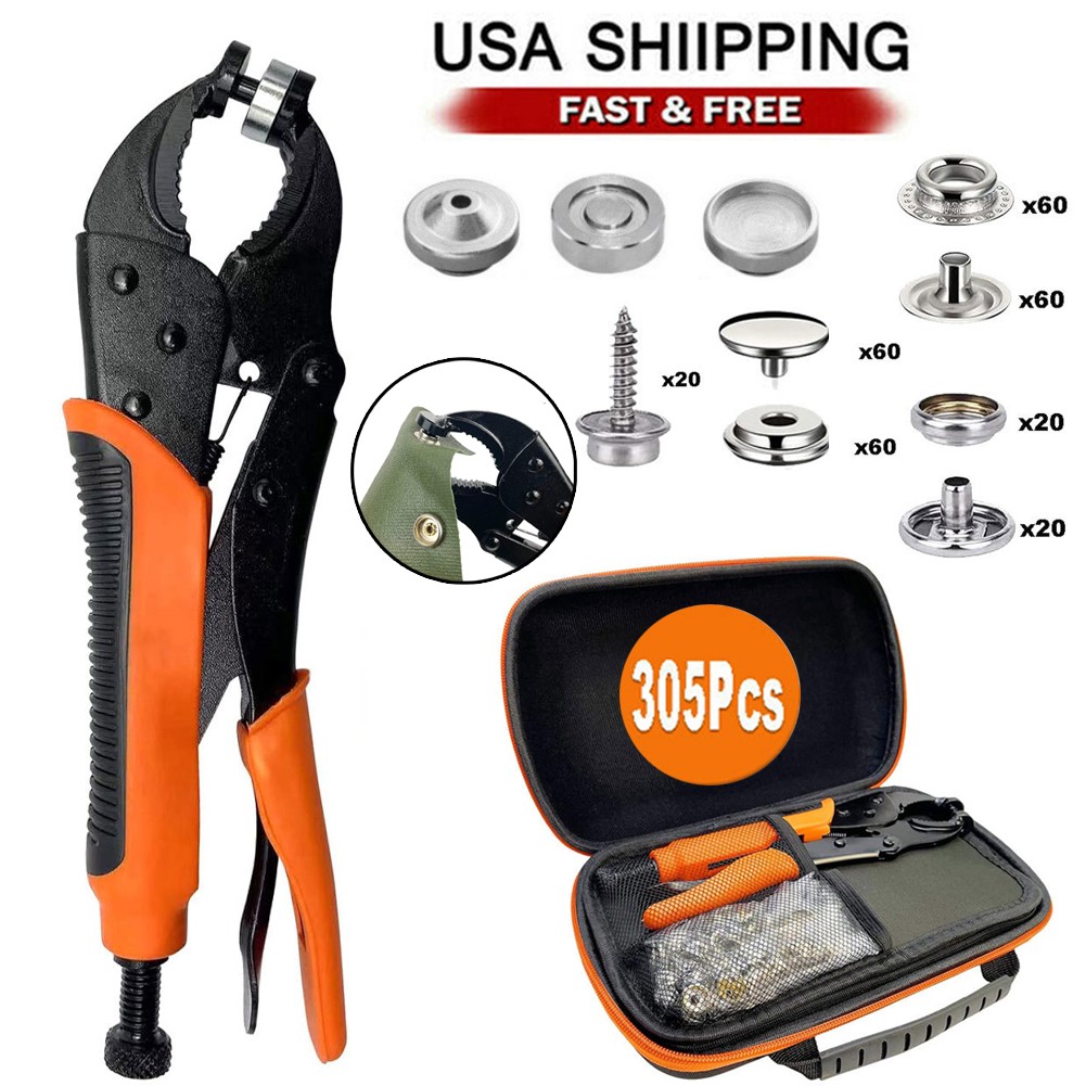 305x Heavy Duty Snap Fastener Tool Kit Boat Cover Metal Snaps Canvas Sewing Tarp