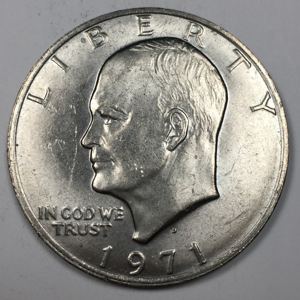 1971-D Type 2 Eisenhower Dollar - Mint State (MS) KM#203 - 8133
