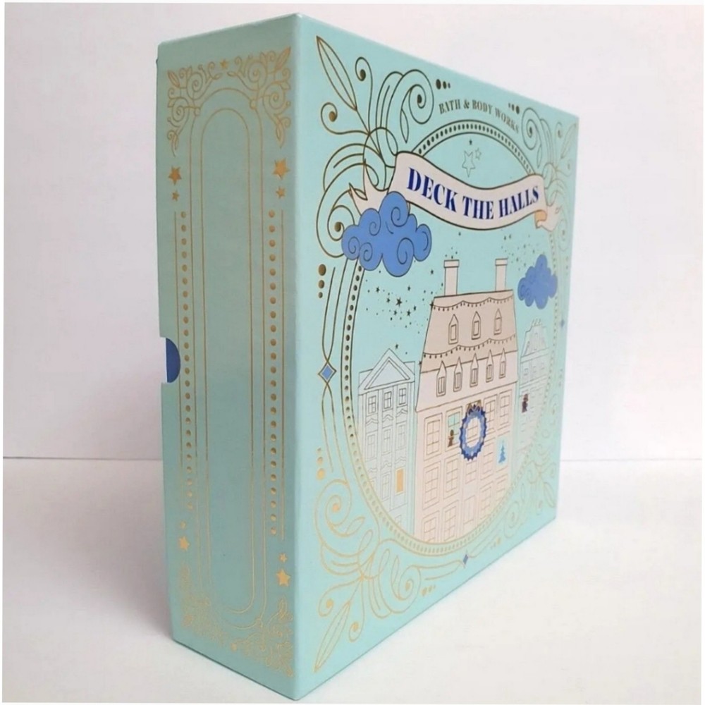 Bath & Body Works Deck the Halls Empty Blue Gift Box