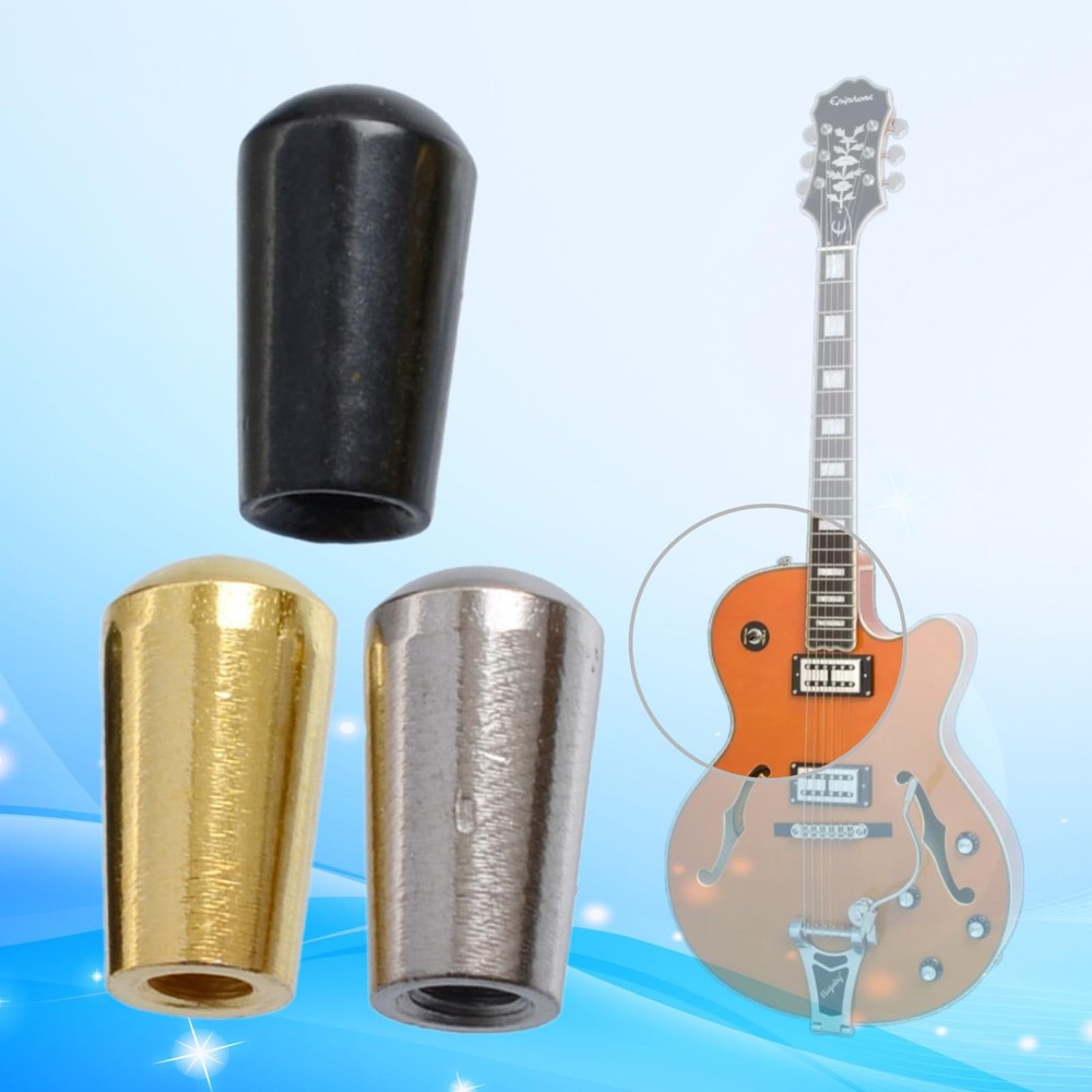EINCORN 3Pcs Metal Guitar 3 Way Toggle Knobs Tip Caps Replacement Part for A