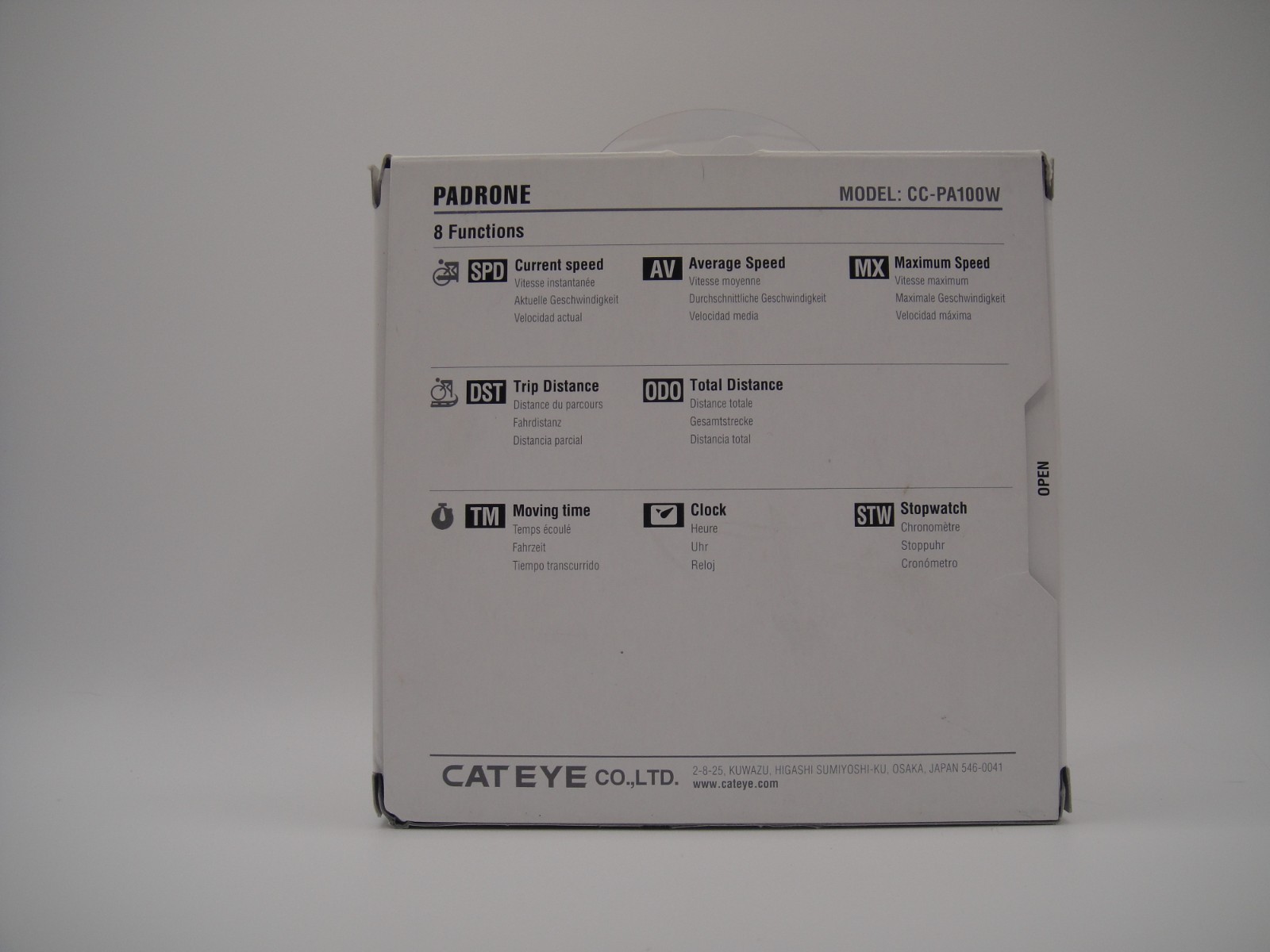 Cateye Padrone Stealth Edition Wireless With Out-Front Bracket - New, Open Box