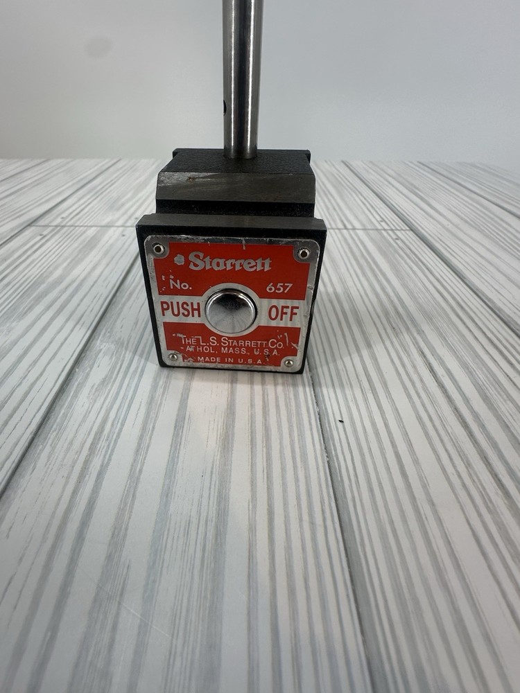 Starrett 657 Magnetic Base Indicator Holder Push Button On/Off