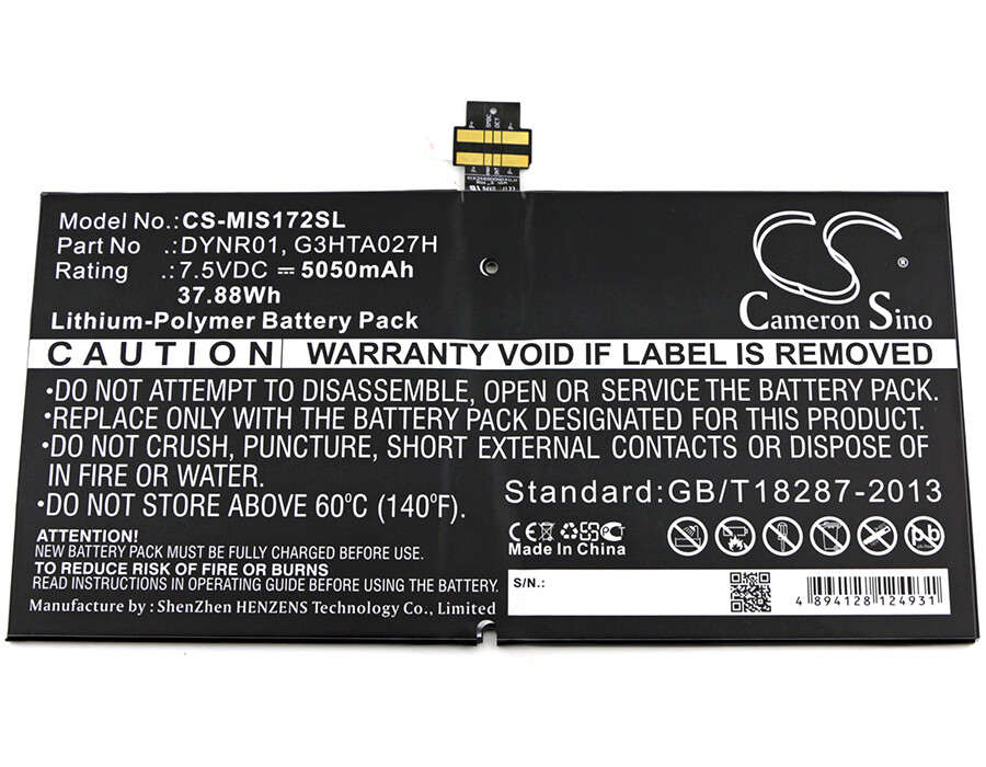 Battery for Microsoft 1724,Surface 4,Surface Pro 4,Surface Pro 4 1724 DYNR01