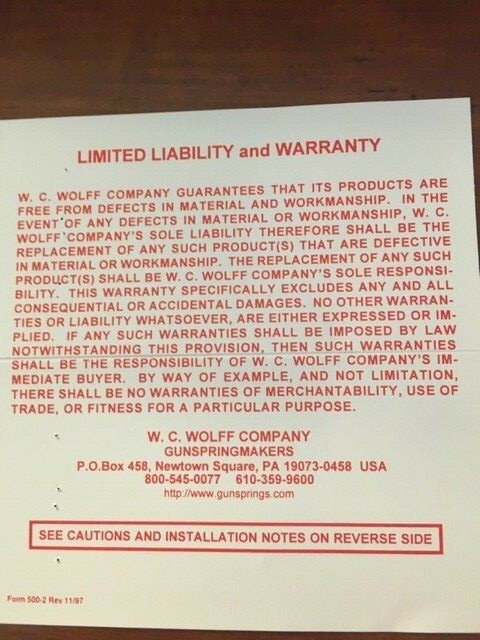 Colt Uberti EMF Single Action Sear Bolt Trigger Reduced Power Flat Type SASS