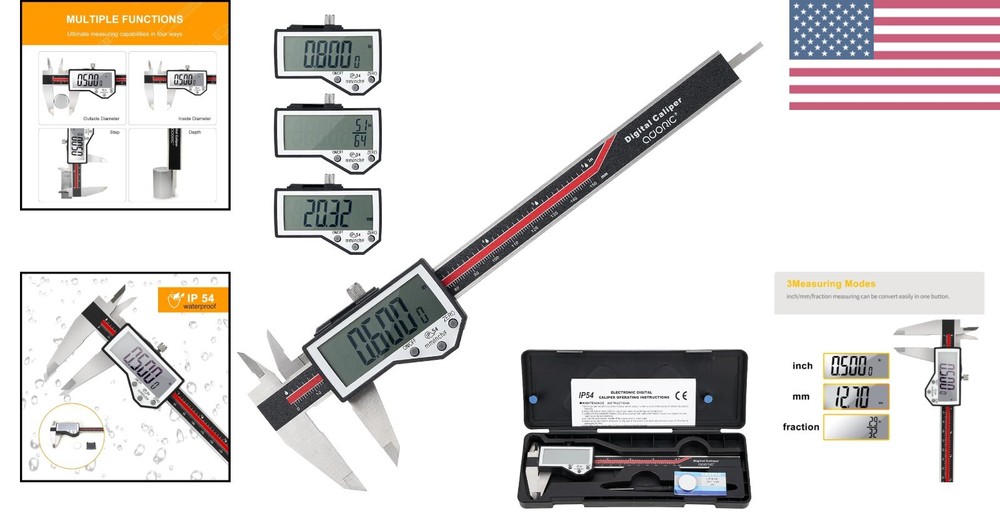 Versatile 6-Inch Digital Measuring Caliper - Waterproof, High Accuracy, Durable