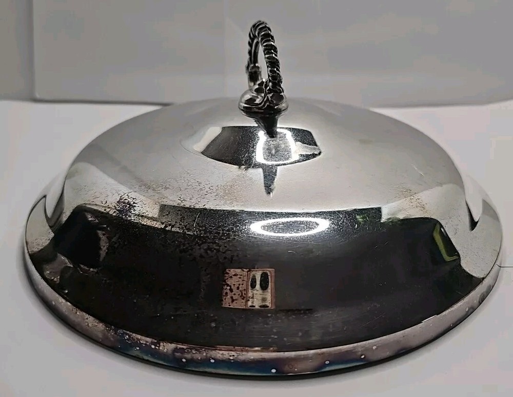 Rogers Bros Lid ONLY Silverplated 9.5" Round Regal Handle Patina Replacement