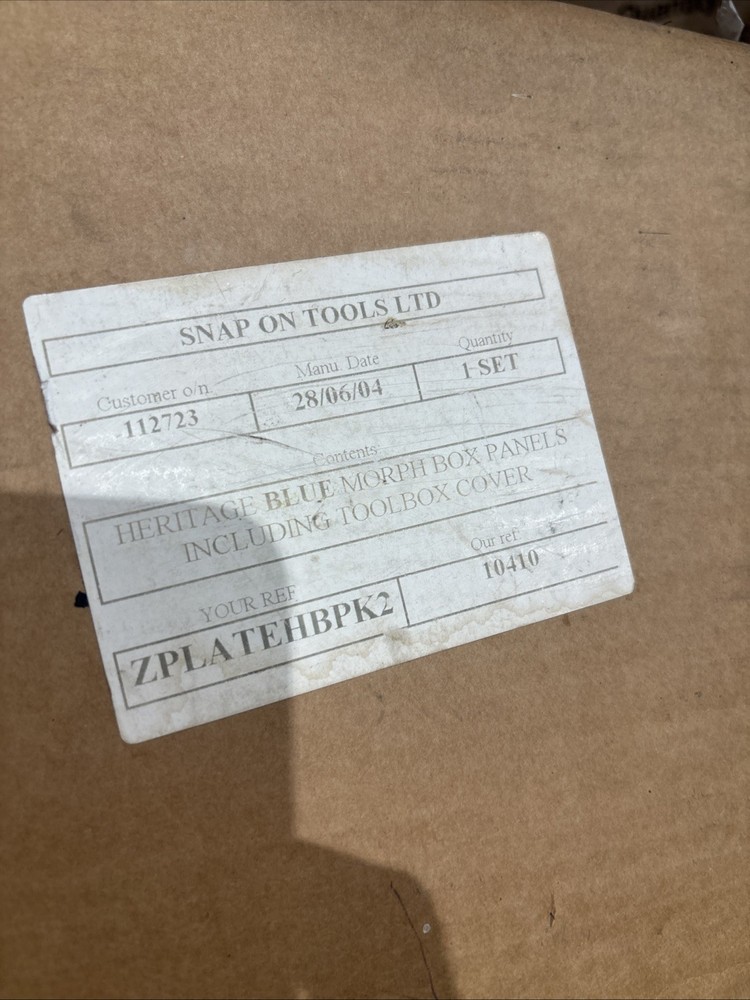 Snap On 40" Roll Cab Stack Decals Panels Spanners Wrenches HERITAGE BLUE MORPH