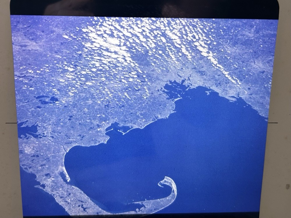 1981 NASA KSC Shuttle STS-1 Satellite View Cape Cod MA Presentation Transparency