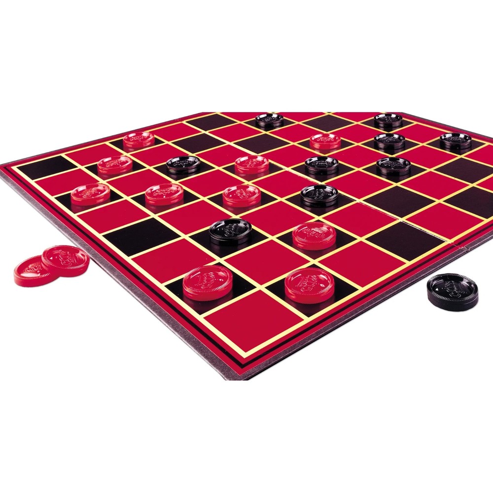 Pressman Checkers -- Classic Game with Folding Board and Interlocking Checkers