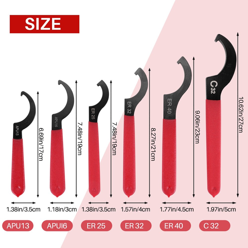 6Pc Adjustable Coilover Hook Spanner Wrench Set 2963