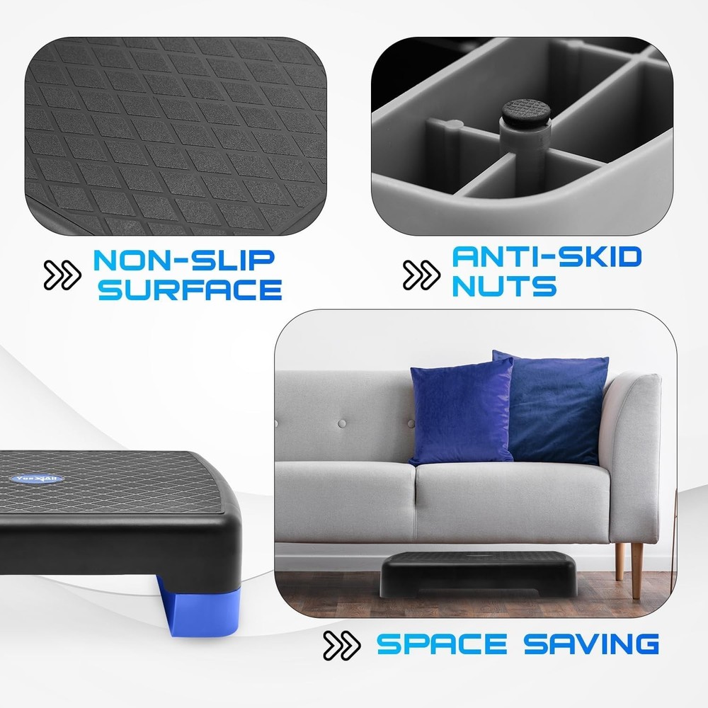Lightweight 18.9" Adjustable Exercise Step Platform - Perfect for Small Spaces