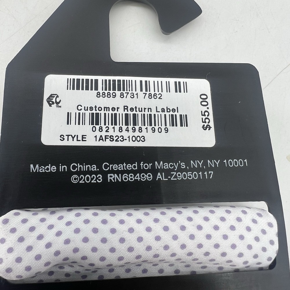 Alfani Men's Bow Tie & Solid Pocket Square Set NWT Purple