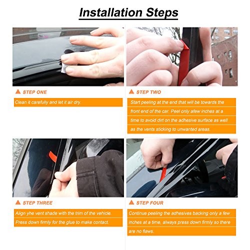 4pc Sun Rain Guards Window Visor Wind Deflector Compatible For Malibu 2013-2015