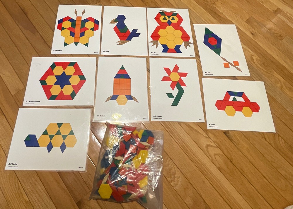 Vintage 2003 Media Materials Learning Resources Pattern Block Activity Set