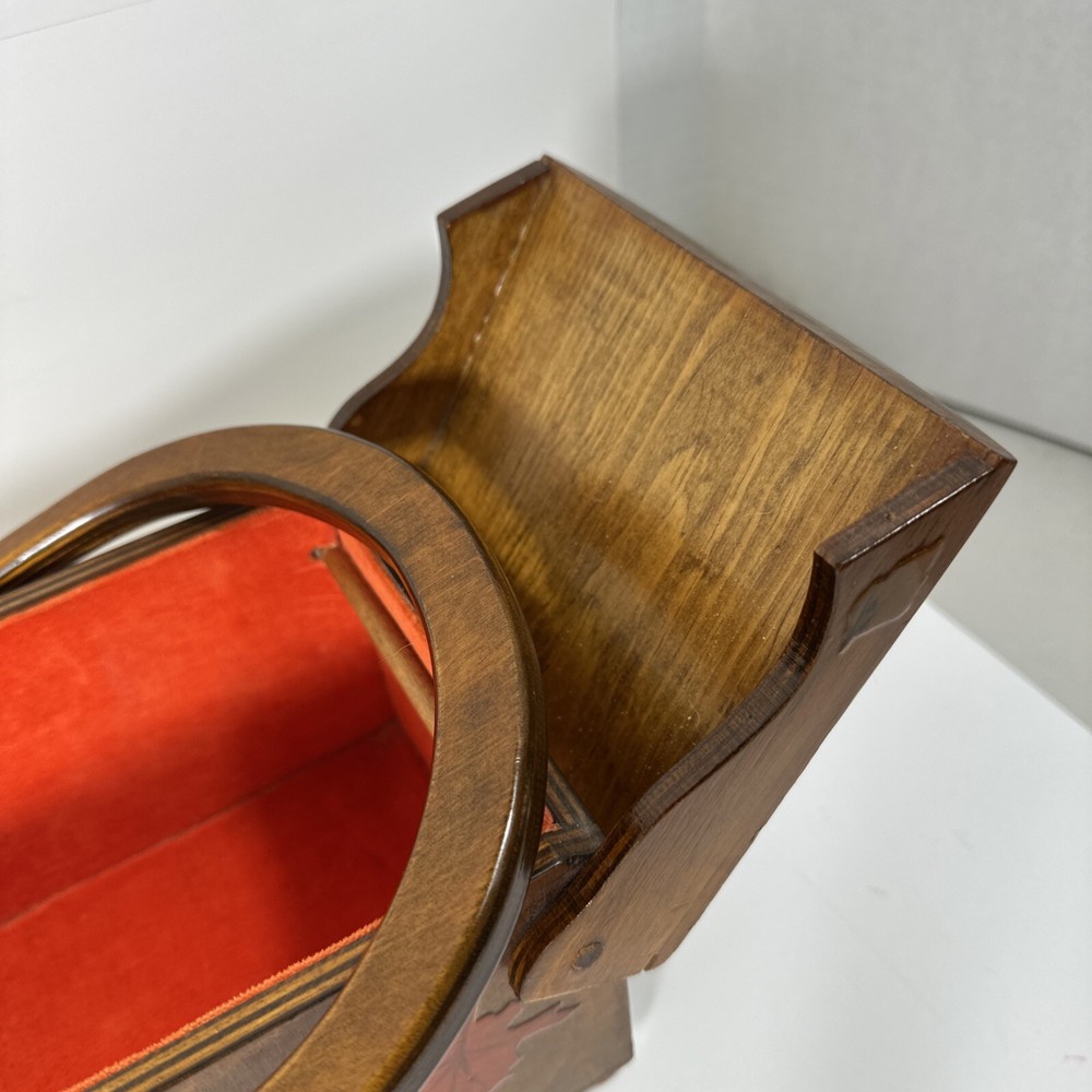 Box, Wood, Maple Leaf Laid, Storage, Sewing, Coffee Table Storage