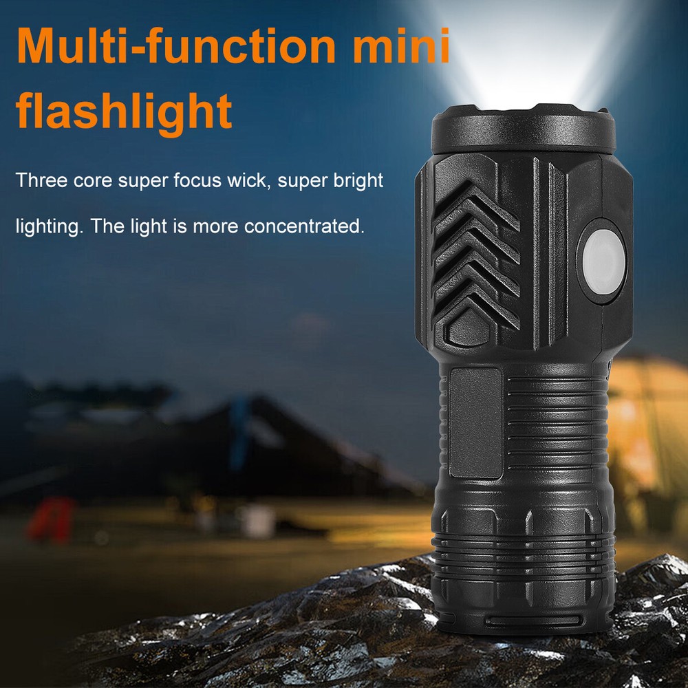 Mini LED Flashlight Rechargeable Tactical Work Light Magnetic Base Bright Torch