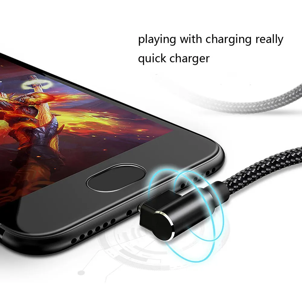 USB Type C Cable 90 Degree Right Angle Design USB-A to USB-C Charger Data Cord