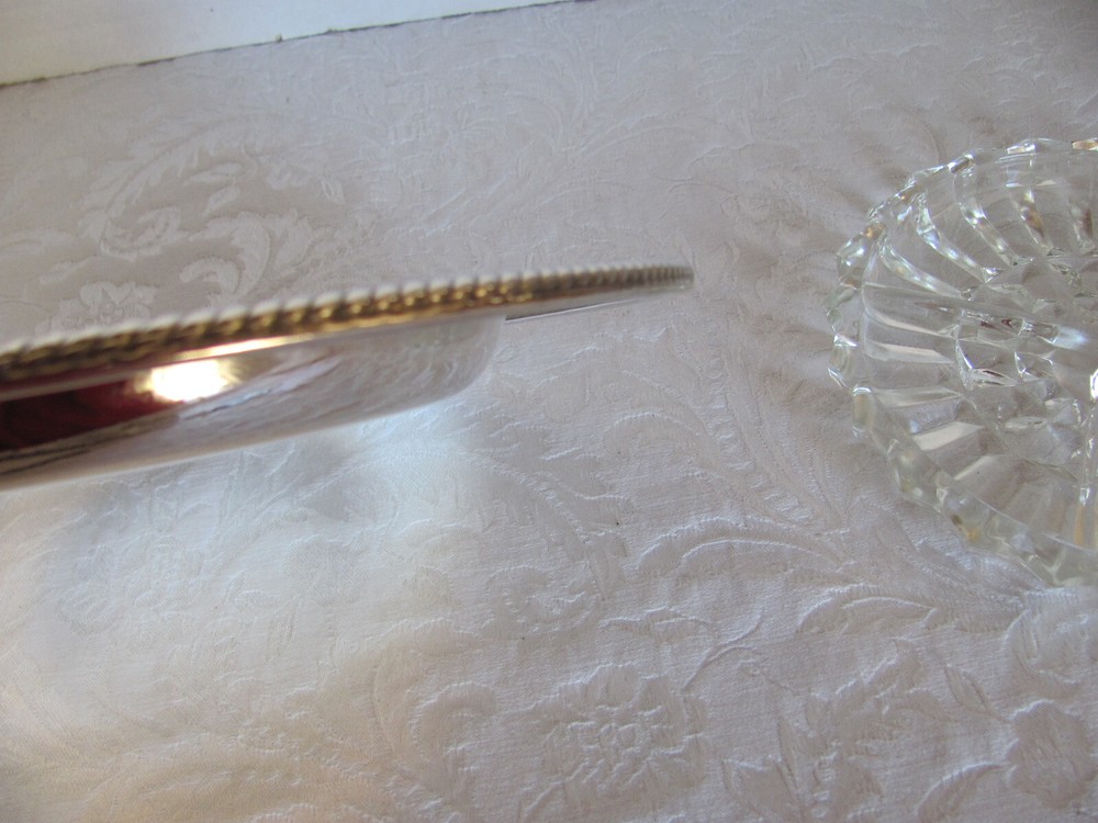 Vintage International Silver Co-Silver plate-10" Tray with Divided Glass Insert
