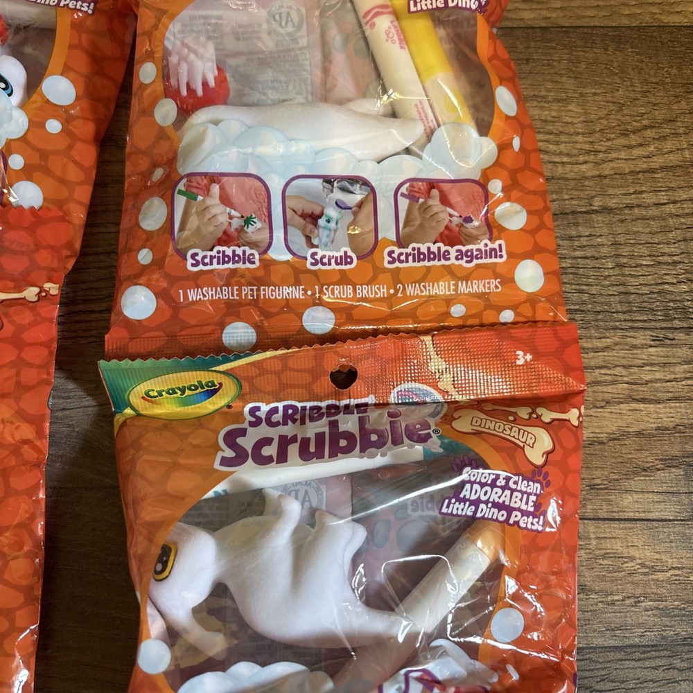 4 Pack Scribble Scrubbie Dinosaurs